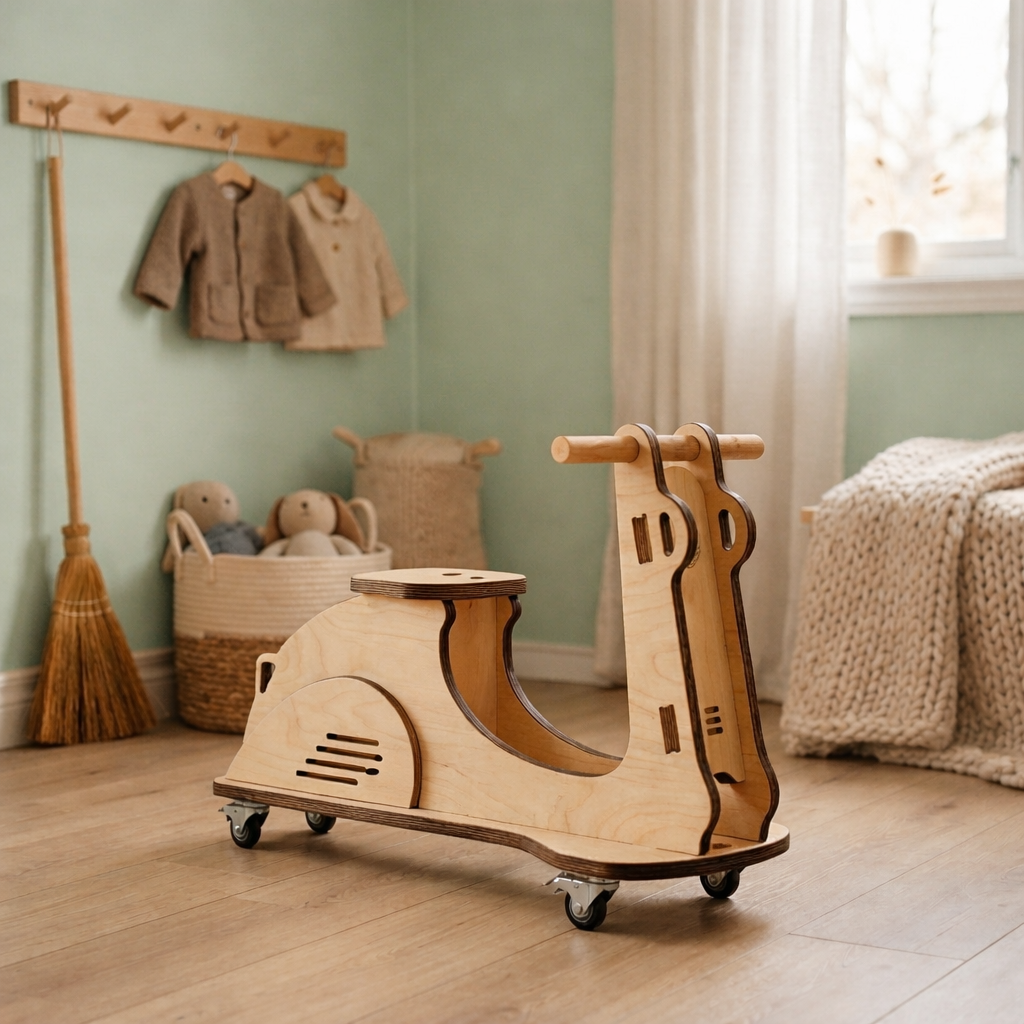 kids wooden scooter | DIY Montessori Ride-On Toy |DIY Toddler Scooter | Wooden Bike Toy PDF Plans