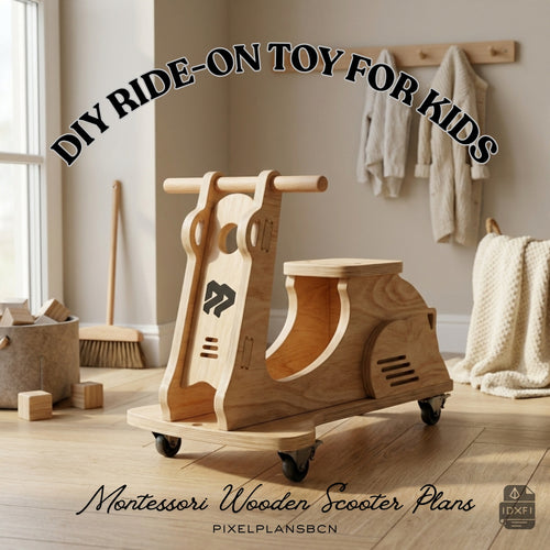 kids wooden scooter | DIY Montessori Ride-On Toy |DIY Toddler Scooter | Wooden Bike Toy PDF Plans