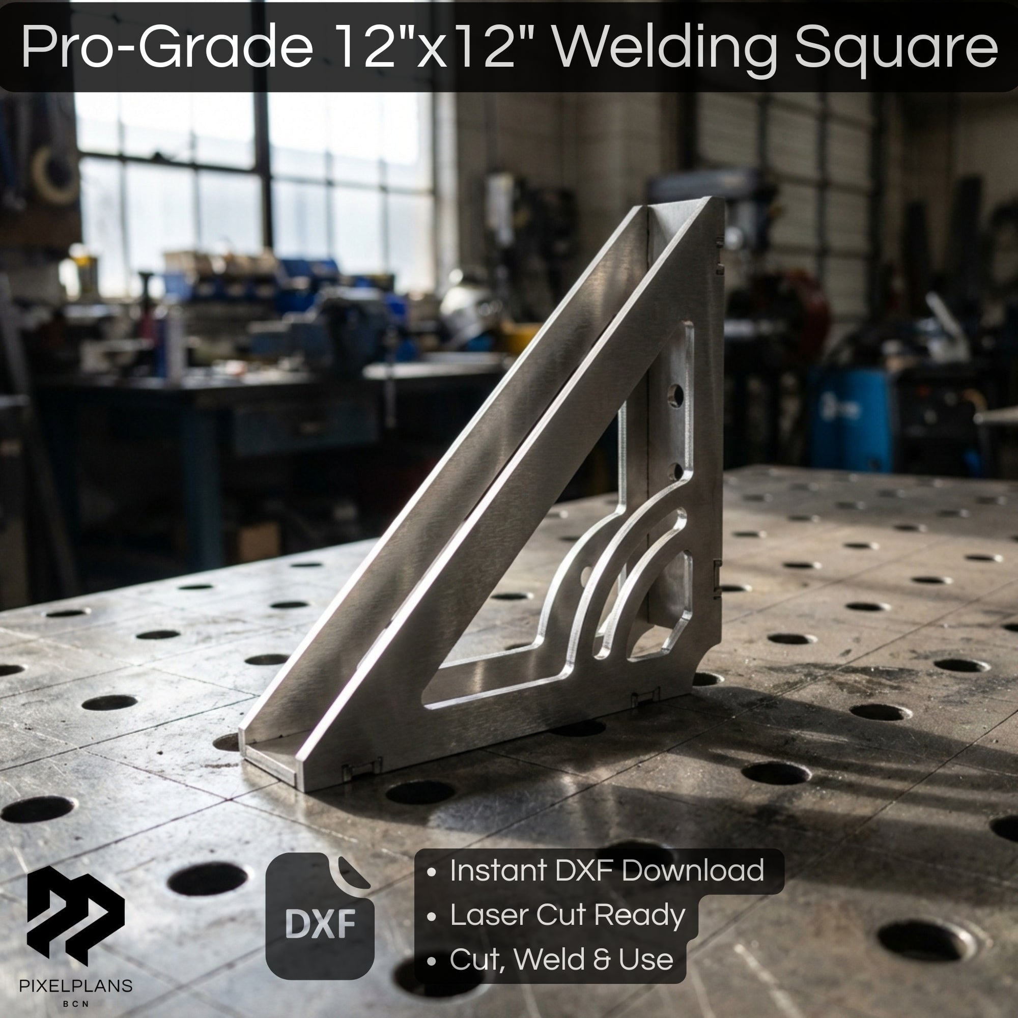 Welding Square DXF Files for Laser Cutting(12x12") – Heavy Duty Metal 45/90º – Instant Download Fabrication Plans – Steel Fabricator Tool