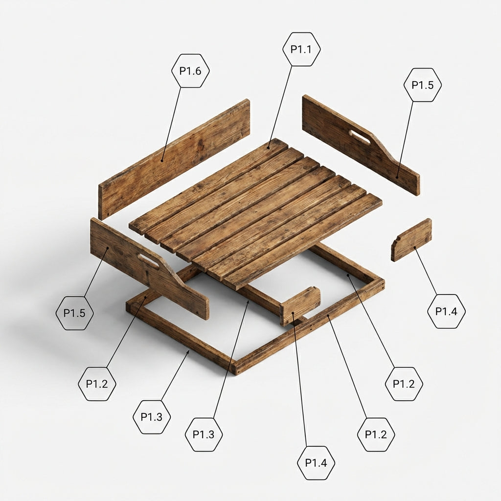 DIY Dog Bed Plans - Modern Wooden Pet Bed - Modern Elevated Pet Bed PDF - DIY wooden dog Step-by-Step Woodworking Guide with Measurements