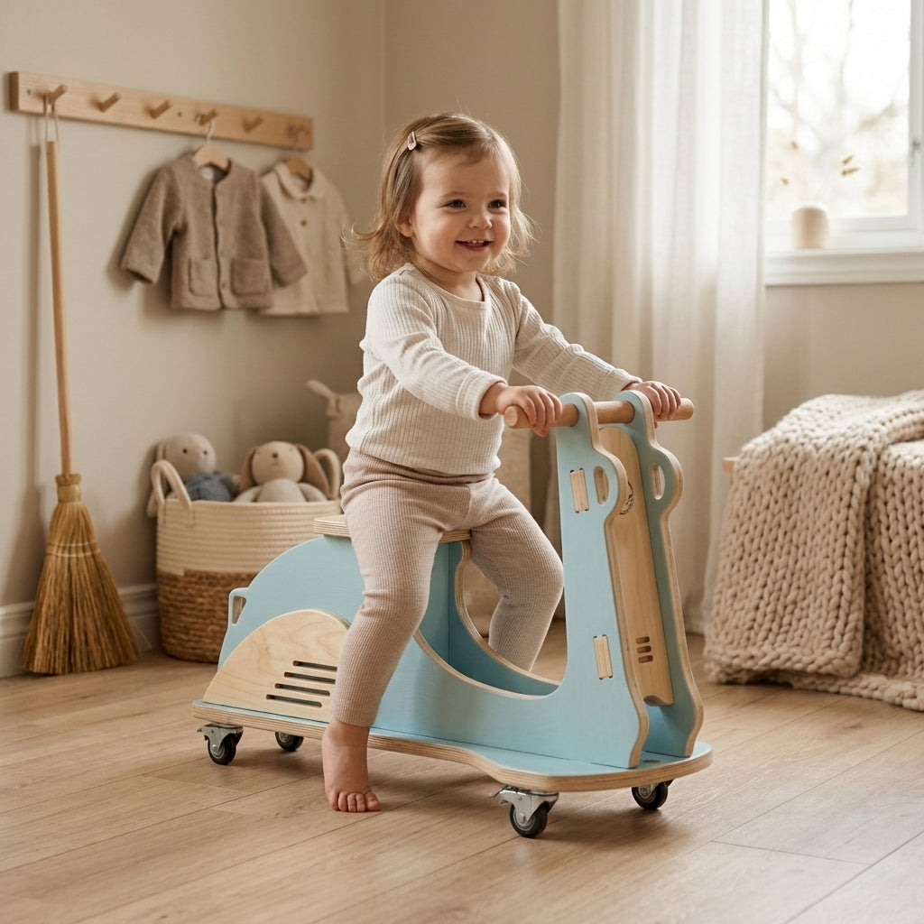 kids wooden scooter | DIY Montessori Ride-On Toy |DIY Toddler Scooter | Wooden Bike Toy PDF Plans